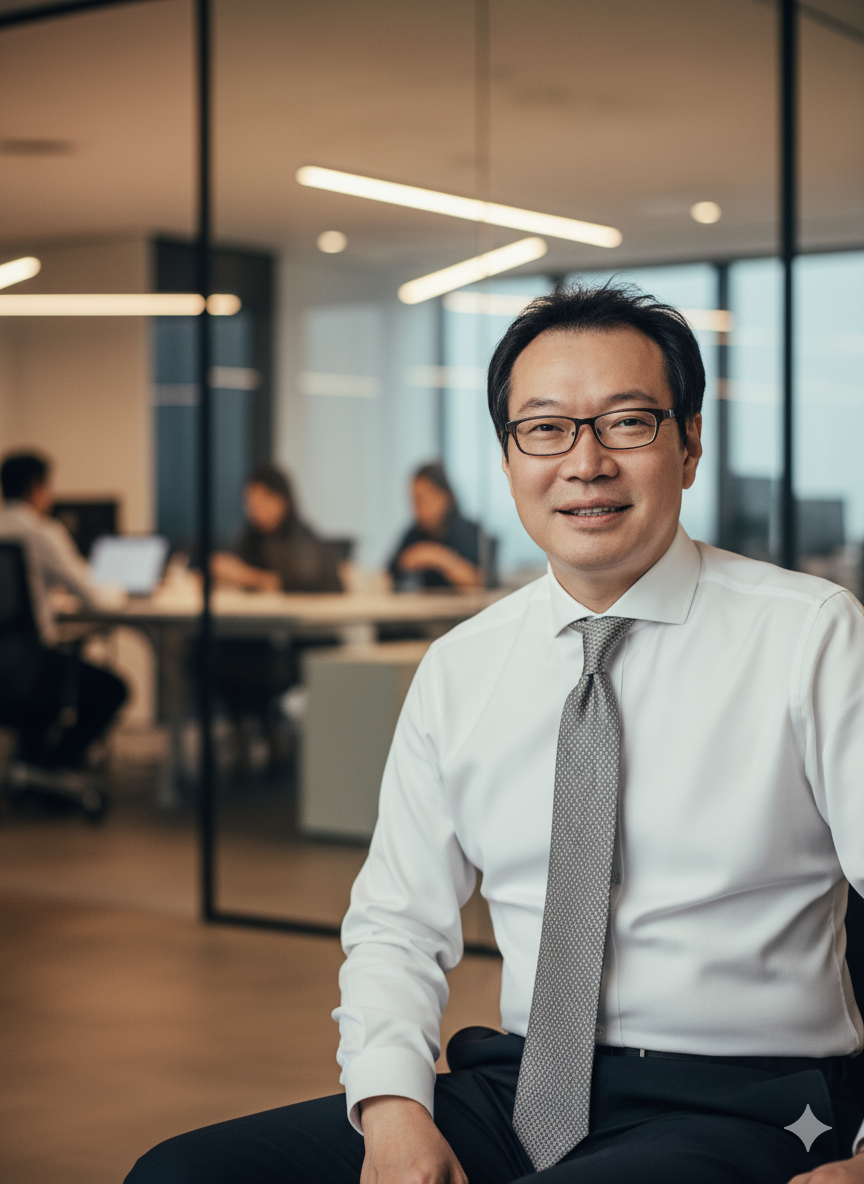 Black and white portrait of a dance instructor against a light background.